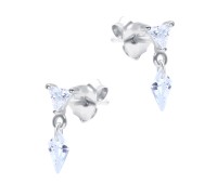 Hanging CZ Crystal Silver Stud Earring STS-6219